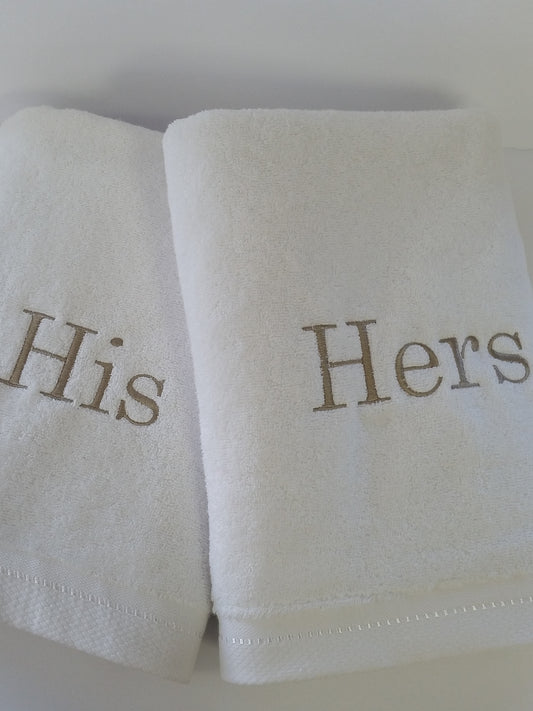 His and Hers  Bath Towel Set