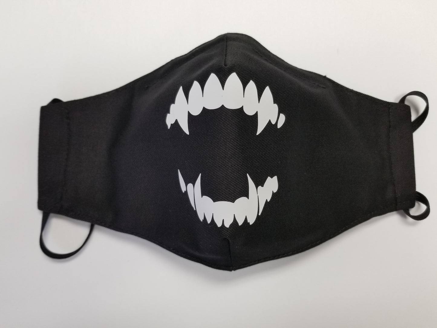 Face Mask Black with Vampire Teeth