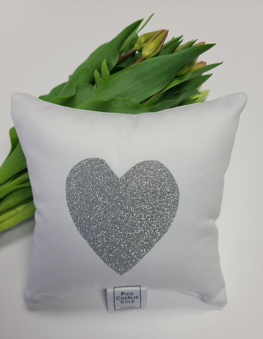 Heart Glitter Mini Pillow