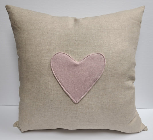 Heart Patch Linen Pillow