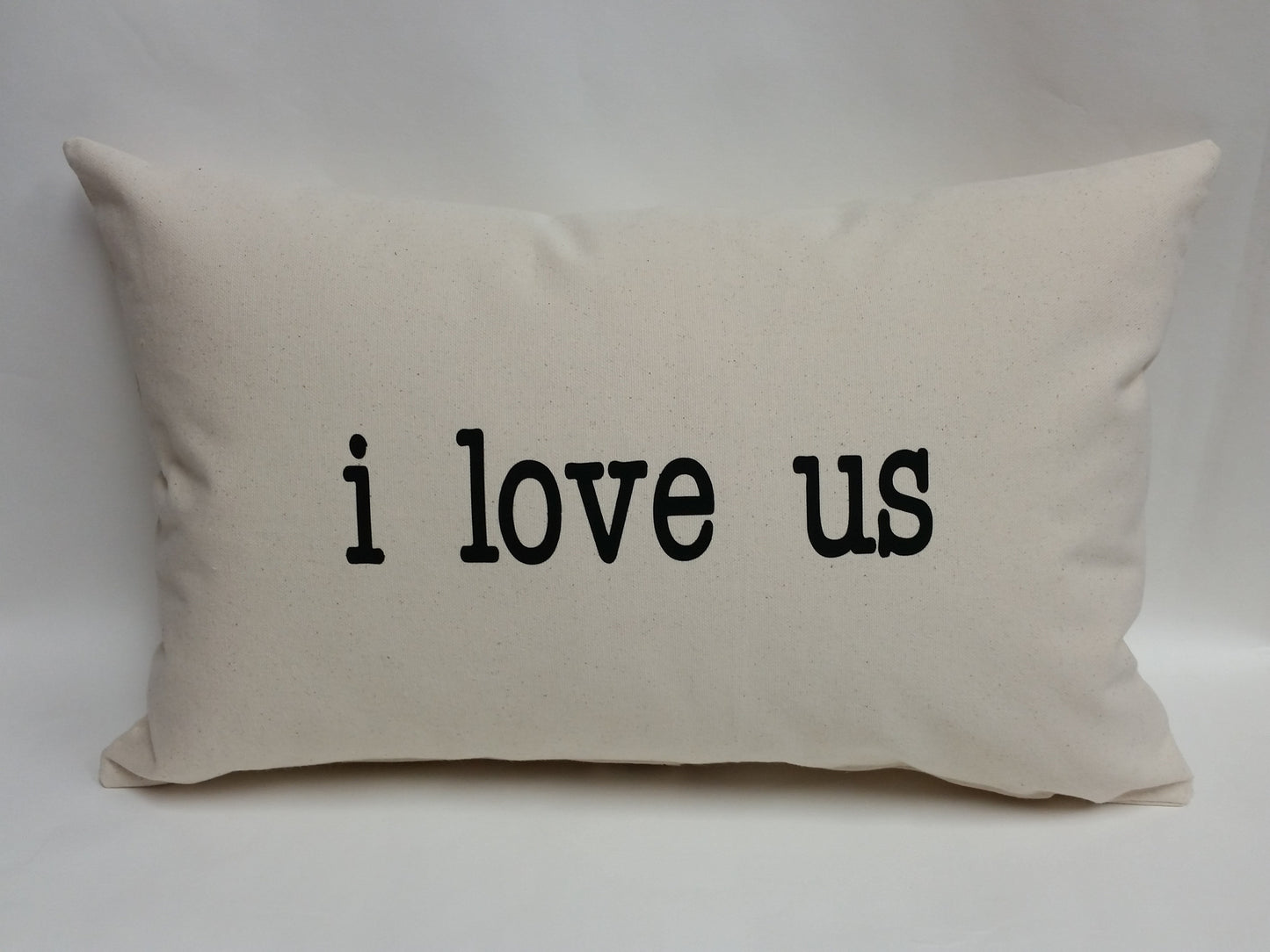 I Love Us Cotton Canvas Pillow