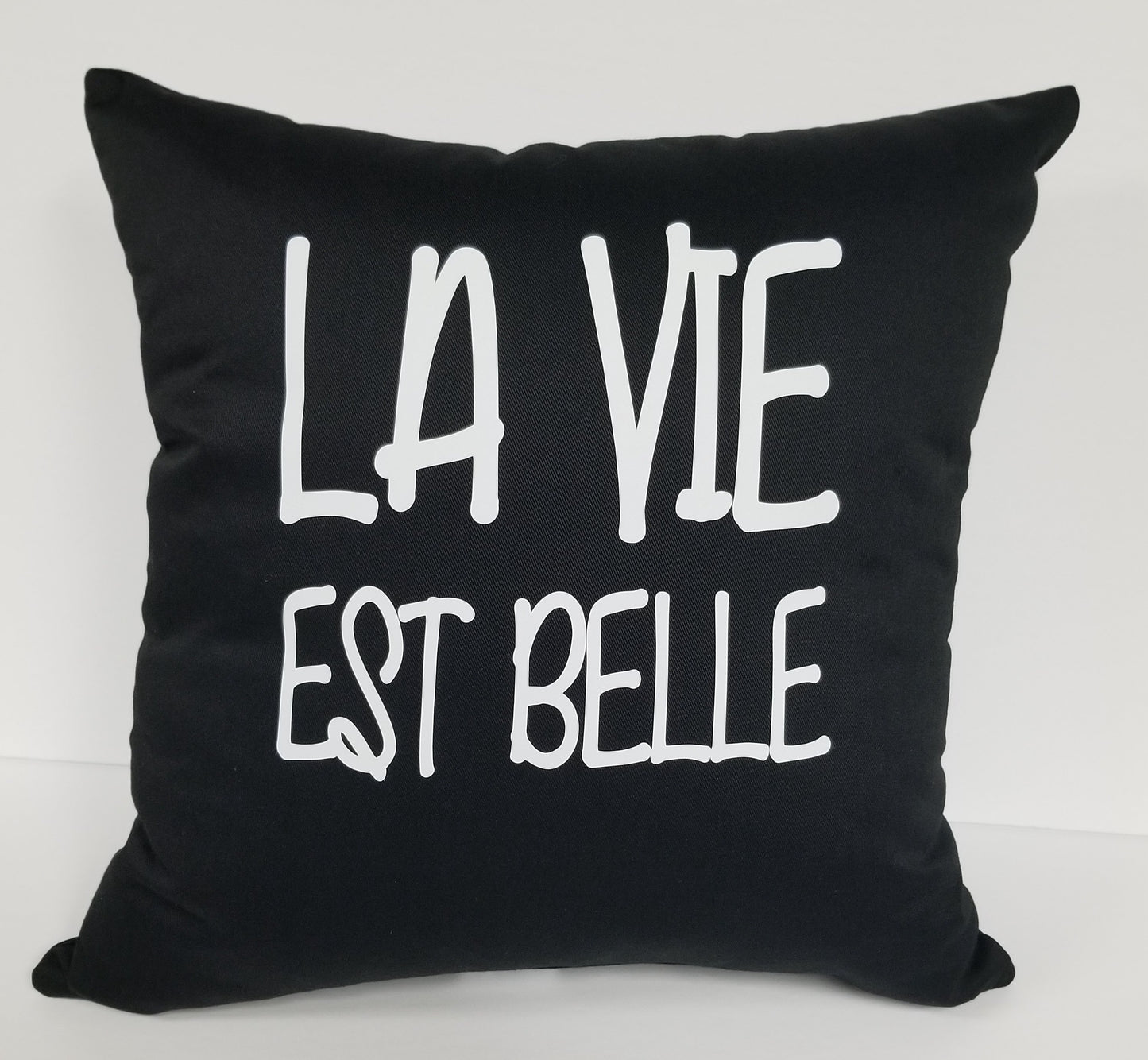 La vie est belle Cotton Pillow 16"