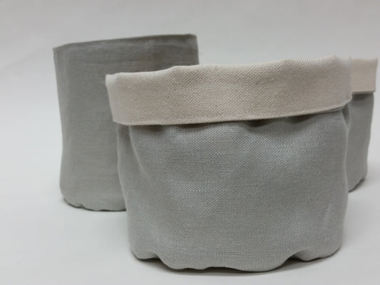 Grey Linen Mini Bin Set/3